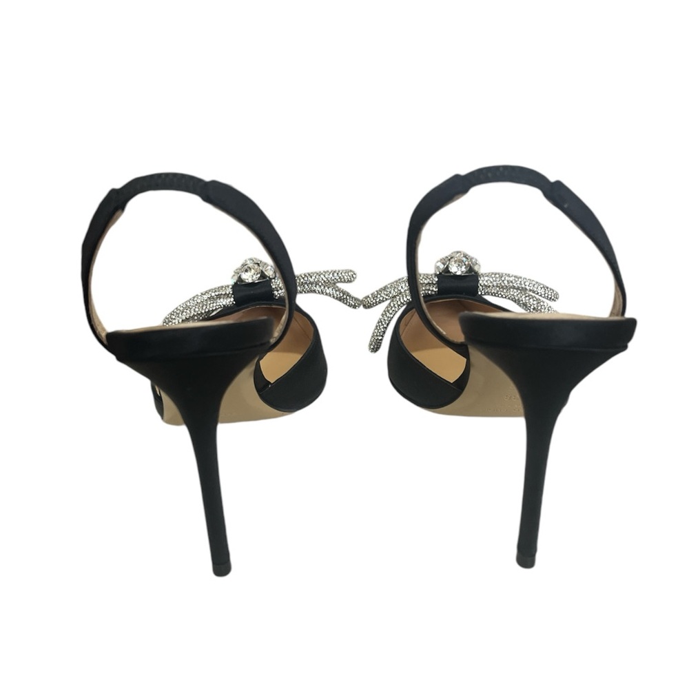 Mach & Mach Double Bow Pointed Toe Slingback Pump Size 38  Elegant Designer Heel - Picture 4 of 5